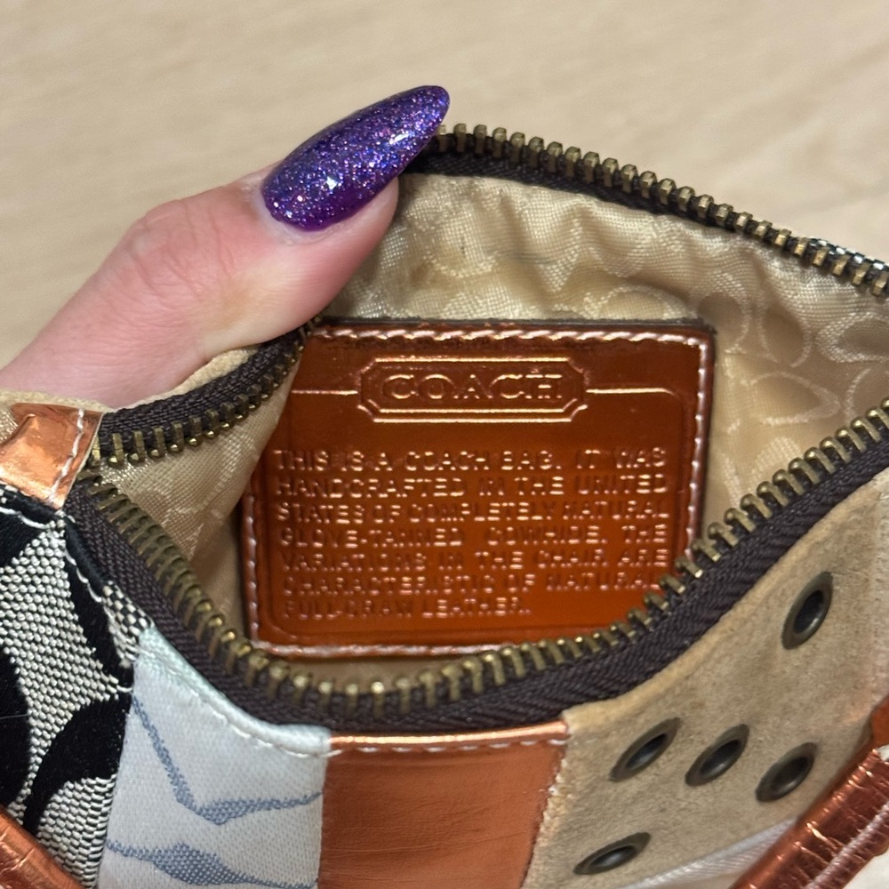 Rare Coach Wristlet Suede Patchwork Multi-color T… - image 4
